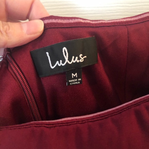 Lulu’s Red Strapless Midi Dress - Picture 5 of 9